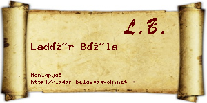 Ladár Béla névjegykártya