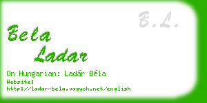 bela ladar business card