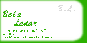 bela ladar business card